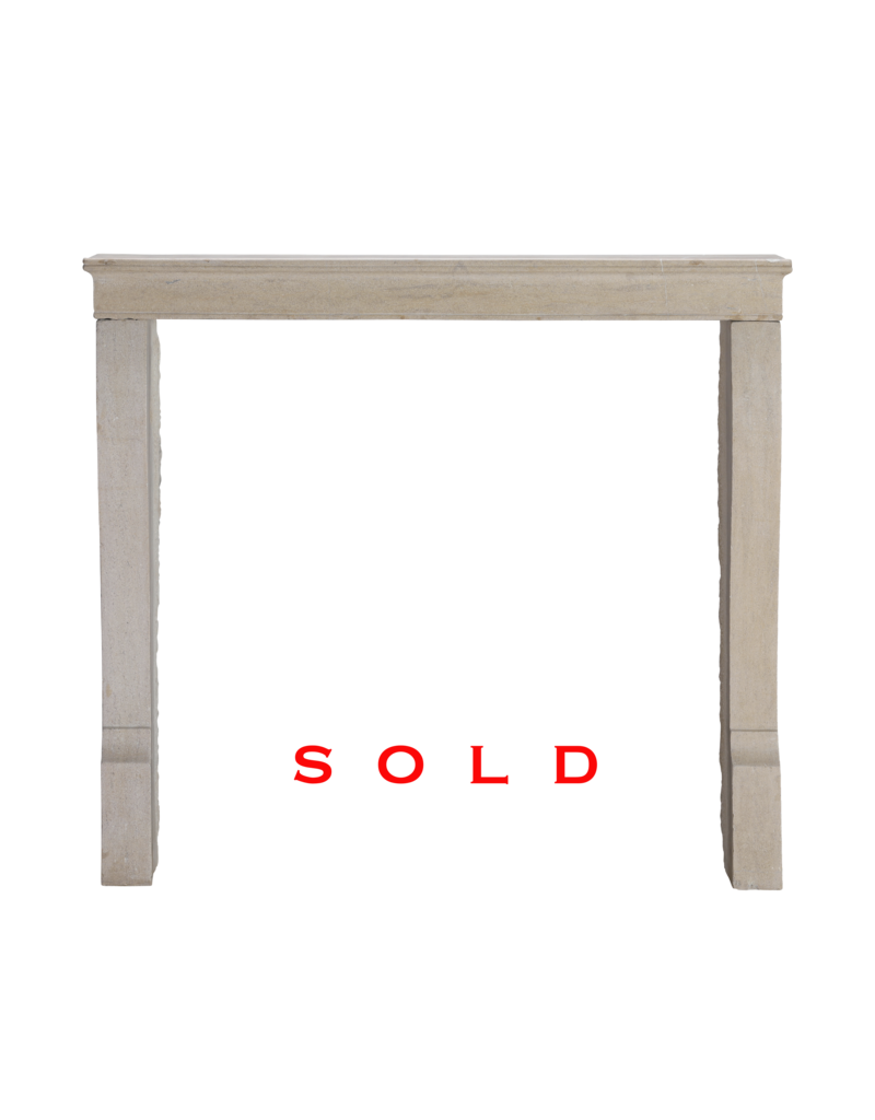 Maison Leon Van den Bogaert 19th Century French Louis Philippe Fireplace in Timeless Beige Limestone