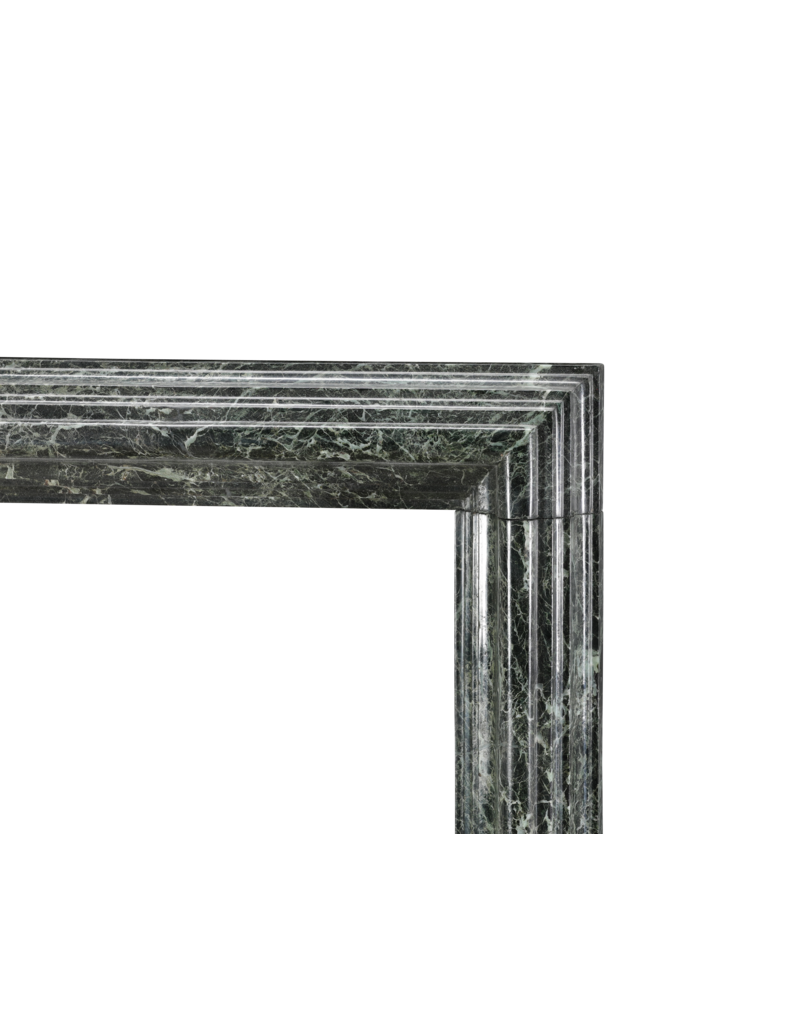 Maison Leon Van den Bogaert Green Antique Marble Bolection Fireplace | 19th Century Architectural Element
