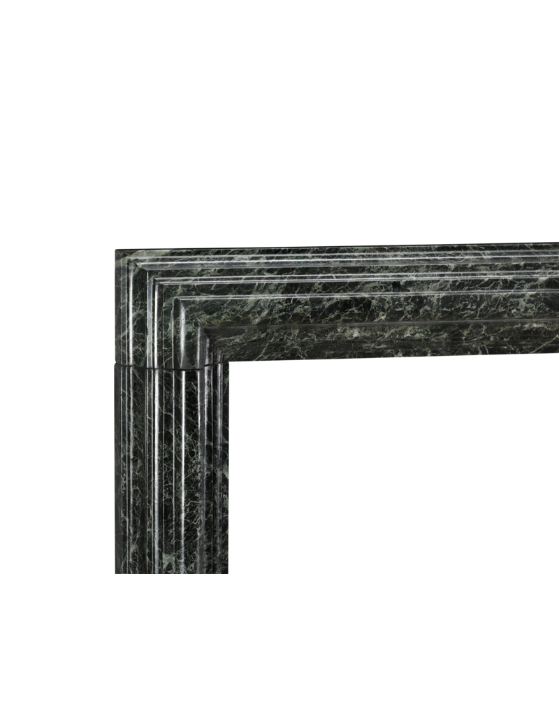 Maison Leon Van den Bogaert Green Antique Marble Bolection Fireplace | 19th Century Architectural Element