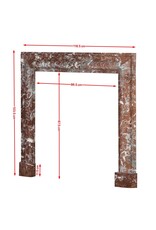 Maison Leon Van den Bogaert Authentic 19th Century Bolection Fireplace Frame in Royal Belgian Brown Marble – Polished Antique Architectural Surround