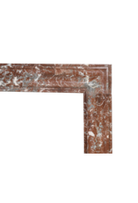 Maison Leon Van den Bogaert Authentic 19th Century Bolection Fireplace Frame in Royal Belgian Brown Marble – Polished Antique Architectural Surround