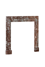 Maison Leon Van den Bogaert Authentic 19th Century Bolection Fireplace Frame in Royal Belgian Brown Marble – Polished Antique Architectural Surround