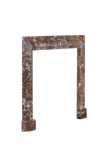 Maison Leon Van den Bogaert Authentic 19th Century Bolection Fireplace Frame in Royal Belgian Brown Marble – Polished Antique Architectural Surround