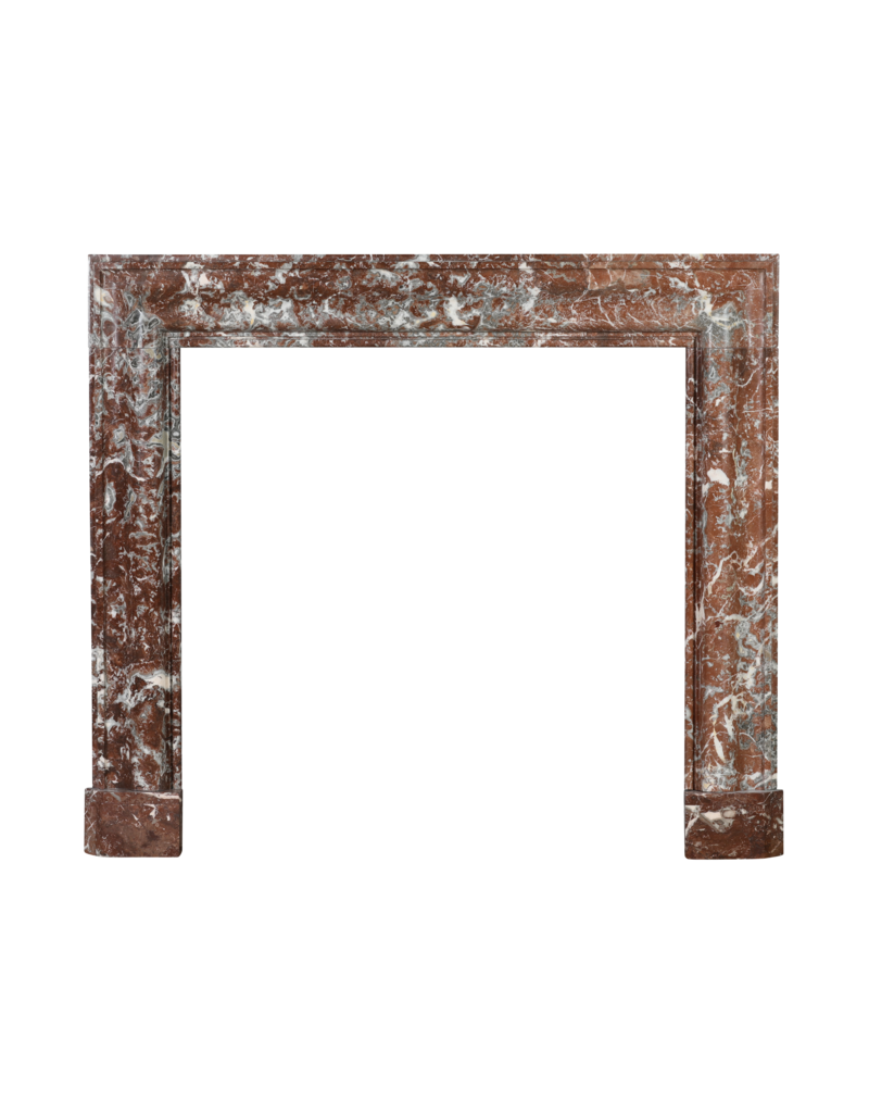 Maison Leon Van den Bogaert Authentic 19th Century Bolection Fireplace Frame in Royal Belgian Brown Marble – Polished Antique Architectural Surround