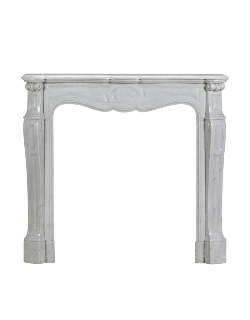 Maison Leon Van den Bogaert Auténtica Chimenea Parisina de Estilo Pompadour del Siglo XIX en Mármol Blanco