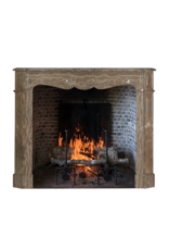 Maison Leon Van den Bogaert Authentic Parisian Pompadour Fireplace Surround in Veined Caramel Marble – Elegant Antique Chimney Piece