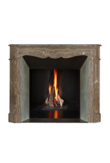 Maison Leon Van den Bogaert Authentic Parisian Pompadour Fireplace Surround in Veined Caramel Marble – Elegant Antique Chimney Piece