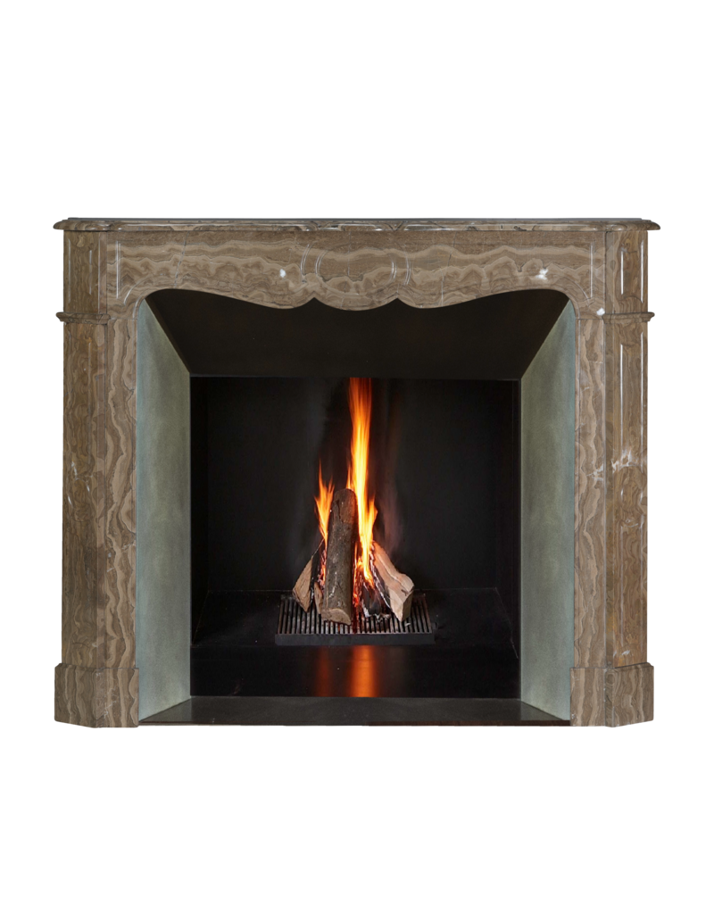 Maison Leon Van den Bogaert Auténtica Chimenea Parisina de Estilo Pompadour en Mármol Caramelo Veteado