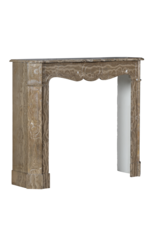 Maison Leon Van den Bogaert Authentic Parisian Pompadour Fireplace Surround in Veined Caramel Marble – Elegant Antique Chimney Piece