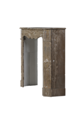 Maison Leon Van den Bogaert Authentic Parisian Pompadour Fireplace Surround in Veined Caramel Marble – Elegant Antique Chimney Piece
