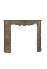 Maison Leon Van den Bogaert Authentic Parisian Pompadour Fireplace Surround in Veined Caramel Marble – Elegant Antique Chimney Piece