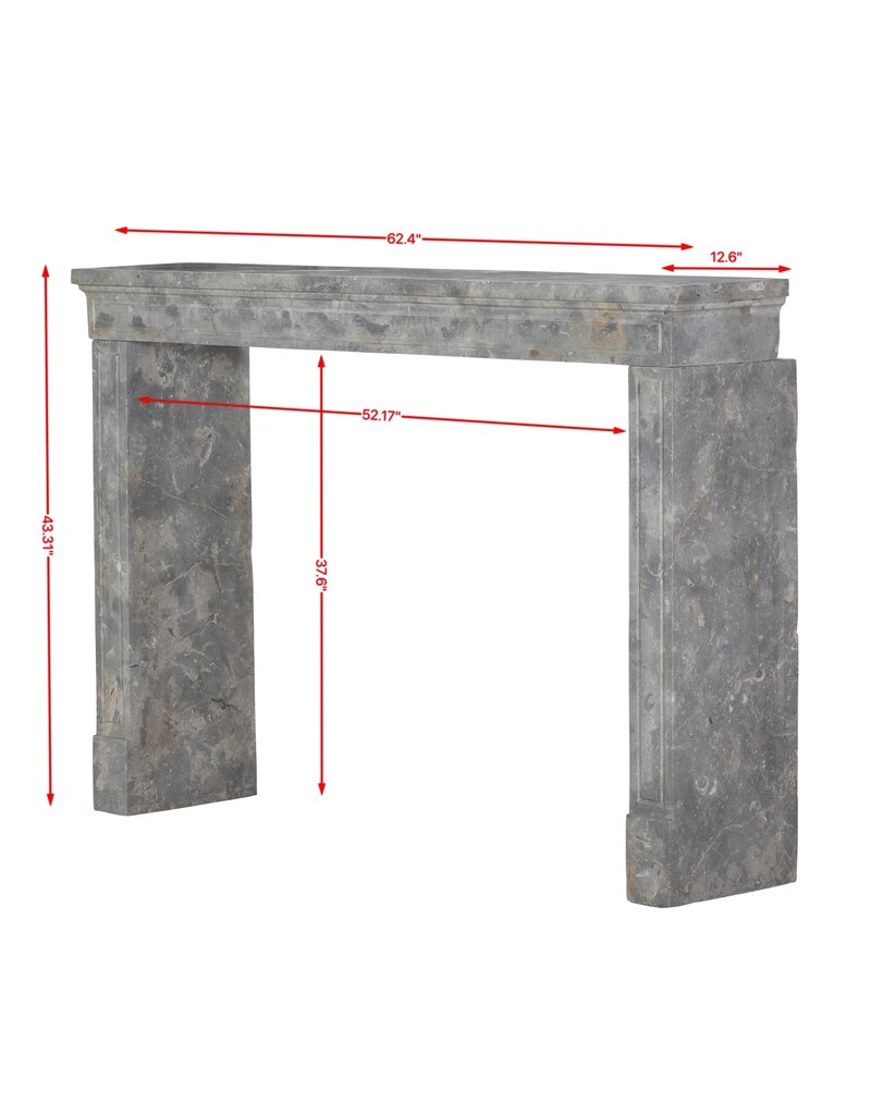 Maison Leon Van den Bogaert Authentic Antique Fireplace Surround in Fossil Stone with Oxidated Surface – Timeless Architectural Mantel