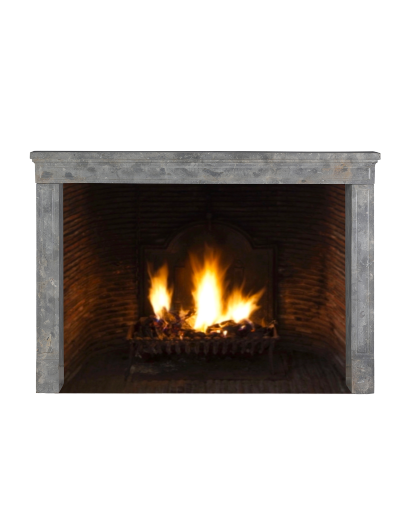 Maison Leon Van den Bogaert Authentic Antique Fireplace Surround in Fossil Stone with Oxidated Surface – Timeless Architectural Mantel