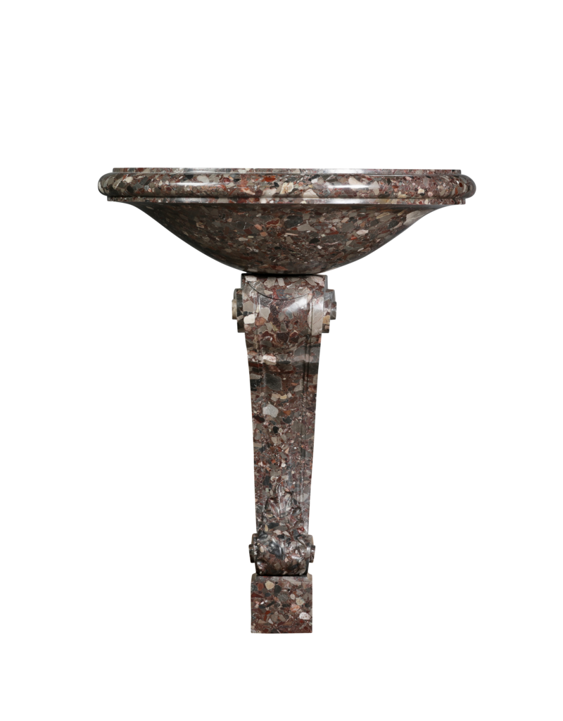 Maison Leon Van den Bogaert Exceptional 18th Century French Wall Fountain in Breccia Marble (Breccia Nouvelle) – Rare Antique Marble Font / Sink for Luxury Bespoke Interiors