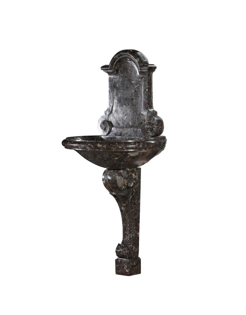 Maison Leon Van den Bogaert Exceptional 18th Century French Wall Fountain in Breccia Marble (Breccia Nouvelle) – Rare Antique Marble Font / Sink for Luxury Bespoke Interiors