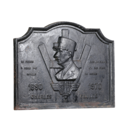 Cast Iron Charles de Gaulle Commemorative Fireplace Plate