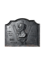 Maison Leon Van den Bogaert Monumentale Gusseisen  Kaminplatte zu Ehren von Charles de Gaulle (1890–1970) – France Libre Gedenkplatte