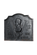 Maison Leon Van den Bogaert Monumentale Gusseisen  Kaminplatte zu Ehren von Charles de Gaulle (1890–1970) – France Libre Gedenkplatte