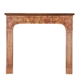 Maison Leon Van den Bogaert 17th Century Burgundy Rose Marble Fireplace with Walnut Shelf