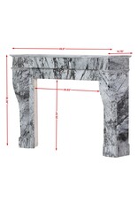 Maison Leon Van den Bogaert Classic French 19th Century Apartment Fireplace Surround in Rare Italian Bleu Fleuri Marble (Bardiglio Fiorito) – Minimal Sculptural Design