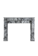 Maison Leon Van den Bogaert Classic French 19th Century Apartment Fireplace Surround in Rare Italian Bleu Fleuri Marble (Bardiglio Fiorito) – Minimal Sculptural Design