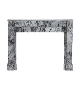 Maison Leon Van den Bogaert 19th Century Bleu Fleuri Marble Fireplace Surround