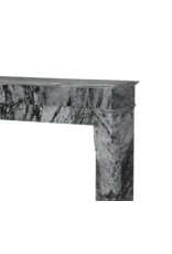 Maison Leon Van den Bogaert Classic French 19th Century Apartment Fireplace Surround in Rare Italian Bleu Fleuri Marble (Bardiglio Fiorito) – Minimal Sculptural Design