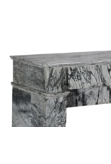 Maison Leon Van den Bogaert Classic French 19th Century Apartment Fireplace Surround in Rare Italian Bleu Fleuri Marble (Bardiglio Fiorito) – Minimal Sculptural Design