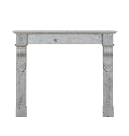 Maison Leon Van den Bogaert Small 19th Century Carrara Marble Fireplace Mantel