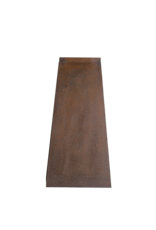 Eisensockel – skulpturaler pyramiden-/obelisken-Sockel mit warmer rostpatina für Skulptur, Vase oder Kunstobjekt