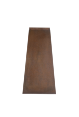 Ijzeren sokkel – Sculpturale pyramide/obelisk pedestal met warme roestpatina voor beeld, vaas of kunstobject