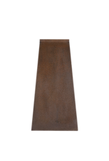 Eisensockel – skulpturaler pyramiden-/obelisken-Sockel mit warmer rostpatina für Skulptur, Vase oder Kunstobjekt