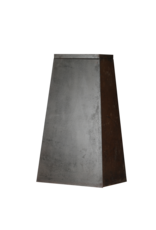 Rechthoekige Ijzeren sokkel – Sculpturale pyramide/obelisk pedestal met warme roestpatina voor beeld, vaas of kunstobject