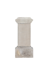 Authentique Socle / Piédestal Antique en Pierre du XIXe Siècle – Colonne Carrée Classique avec Base & Chapiteau Moulurés – Podium Monumental pour Sculpture, Vase, Urne ou Jardinière