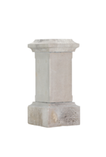 Authentic 19th Century Antique Stone Pedestal / Plinth – Classical Square Column with Moulded Base & Cornice Cap – Monumental Display Stand for Sculpture, Vase, Urn or Planter