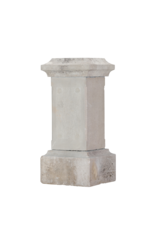 Authentic 19th Century Antique Stone Pedestal / Plinth – Classical Square Column with Moulded Base & Cornice Cap – Monumental Display Stand for Sculpture, Vase, Urn or Planter