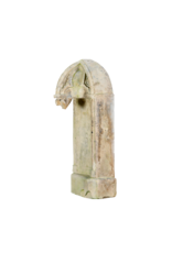 Authentic 19th Century Gothic Revival Limestone Wall Fountain Backplate / Neo-Gothic Pointed Arch Architectural Wall Panel – Antique Garden & Courtyard Feature