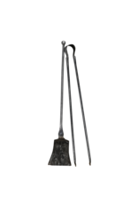 Maison Leon Van den Bogaert Exceptional 17th Century Hand-Forged Wrought Iron Fireplace Tool Set (Shovel & Tongs) – Minimal Architectural Antique Hearth Tools