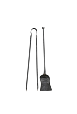 Maison Leon Van den Bogaert Herramientas de Chimenea Pesadas del Siglo XVII en Hierro Forjado – Pala y Tenazas Antiguas (68 cm)