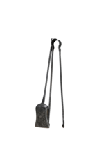 Outils de Cheminée Lourds du XVIIe Siècle en Fer Forgé – Pelle & Pince Anciennes (68 cm)