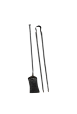 Exceptional 17th Century Fireplace Tool Set in Hand-Forged Wrought Iron — Shovel & Tongs (2 Pieces)