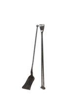 Maison Leon Van den Bogaert Elegant & Heavy 17th Century Hand-Forged Wrought Iron Fireplace Tool Set — Shovel & Tongs (2 Pieces)