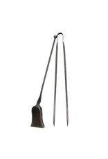Maison Leon Van den Bogaert Elegant & Heavy 17th Century Hand-Forged Wrought Iron Fireplace Tool Set — Shovel & Tongs (2 Pieces)