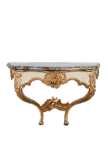 Petite Console Murale Française en Style Régence, XVIIIe Siècle – Plateau en Marbre type Sarancolin