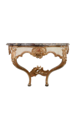Maison Leon Van den Bogaert Petite Console Murale Française en Style Régence, XVIIIe Siècle – Plateau en Marbre type Sarancolin