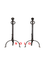 French Rustic Wrought Iron Fireplace Tools