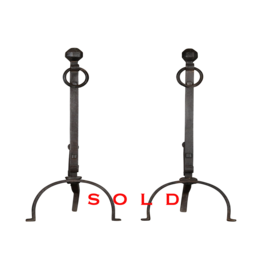 French Rustic Wrought Iron Fireplace Tools