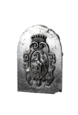 Maison Leon Van den Bogaert Authentic 16th Century Polished Cast-Iron Fireback – Noble Family Crest with Thoroughbred Horse & Stars (94 Kg) | Luxury Fireplace Backplate / Wall Decor