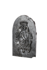 Maison Leon Van den Bogaert Authentic 16th Century Polished Cast-Iron Fireback – Noble Family Crest with Thoroughbred Horse & Stars (94 Kg) | Luxury Fireplace Backplate / Wall Decor