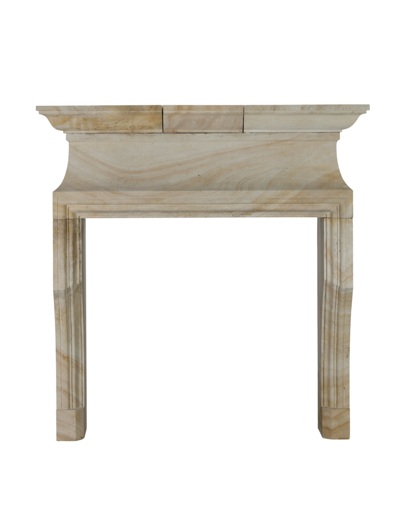 Maison Leon Van den Bogaert Antique Fireplaces & Vintage Architectural Elements Classic French Louis XIV Limestone Fireplace Mantel (20th Century) – Sculptural Minimal Design for Luxury Living | Authentic Chimney Piece